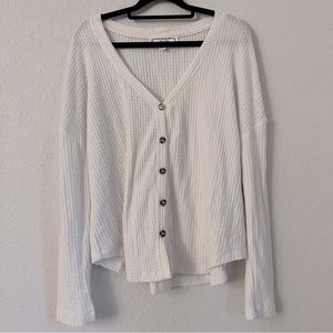 Hippie Rose Women’s waffle Knitted Button up Cardigan